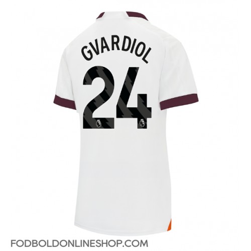Manchester City Josko Gvardiol #24 Udebanetrøje Dame 2023-24 Kortærmet